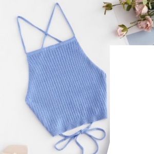 Open Back Crisscross Knitted Top